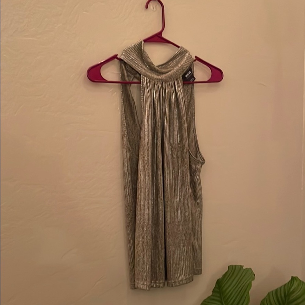 Silver high neck top